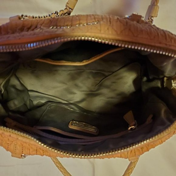 Miu Miu Prada Metelasse arcadie nappa Leather double chain purse beige pink tote - Picture 14 of 15